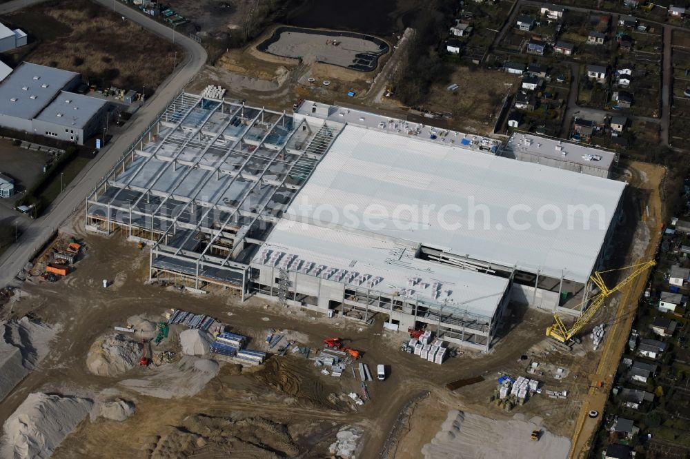 Magdeburg from above - Construction of an IKEA furniture store - Furniture Market in Magdeburg in the state Saxony-Anhalt