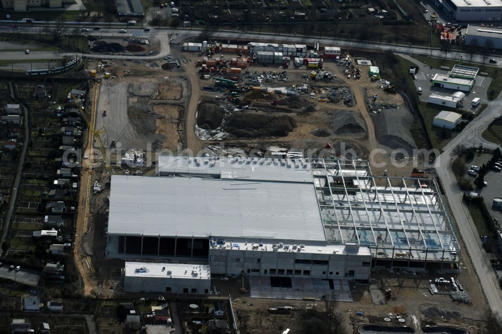 Magdeburg from above - Construction of an IKEA furniture store - Furniture Market in Magdeburg in the state Saxony-Anhalt