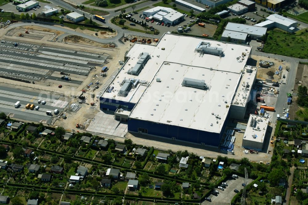 Aerial photograph Magdeburg - Construction of an IKEA furniture store - Furniture Market in Magdeburg in the state Saxony-Anhalt