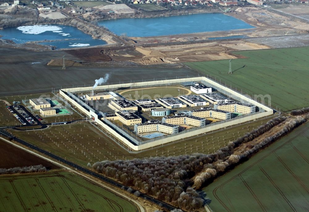 Arnstadt from the bird's eye view: Construction of the Youth Detention Center (JSA) and the Thuringian new youth detention center (prison) in Arnstadt