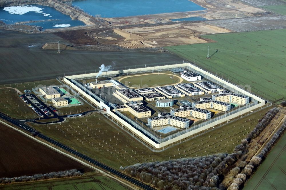 Aerial image Arnstadt - Construction of the Youth Detention Center (JSA) and the Thuringian new youth detention center (prison) in Arnstadt