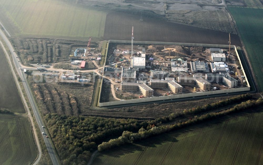 Arnstadt from the bird's eye view: Construction of the Youth Detention Center (JSA) and the Thuringian new youth detention center (prison) in Arnstadt