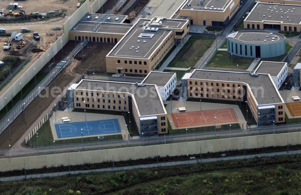 Arnstadt from above - Construction of the Youth Detention Center (JSA) and the Thuringian new youth detention center (prison) in Arnstadt