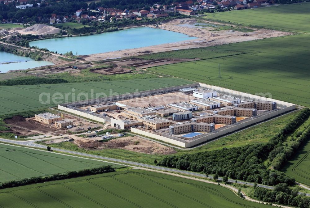 Arnstadt from above - Construction of the Youth Detention Center (JSA) and the Thuringian new youth detention center (prison) in Arnstadt