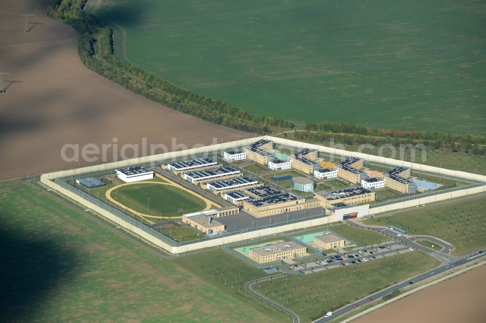 Arnstadt from above - Construction of the Youth Detention Center (JSA) and the Thuringian new youth detention center (prison) in Arnstadt