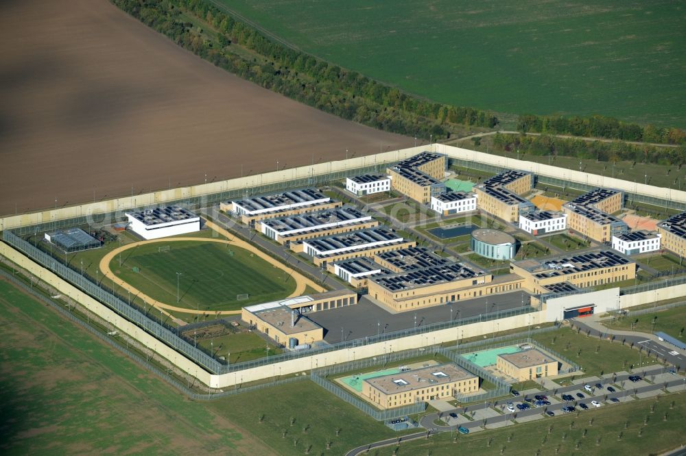 Arnstadt from the bird's eye view: Construction of the Youth Detention Center (JSA) and the Thuringian new youth detention center (prison) in Arnstadt