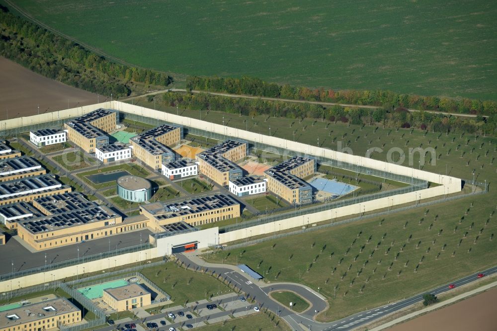 Aerial image Arnstadt - Construction of the Youth Detention Center (JSA) and the Thuringian new youth detention center (prison) in Arnstadt