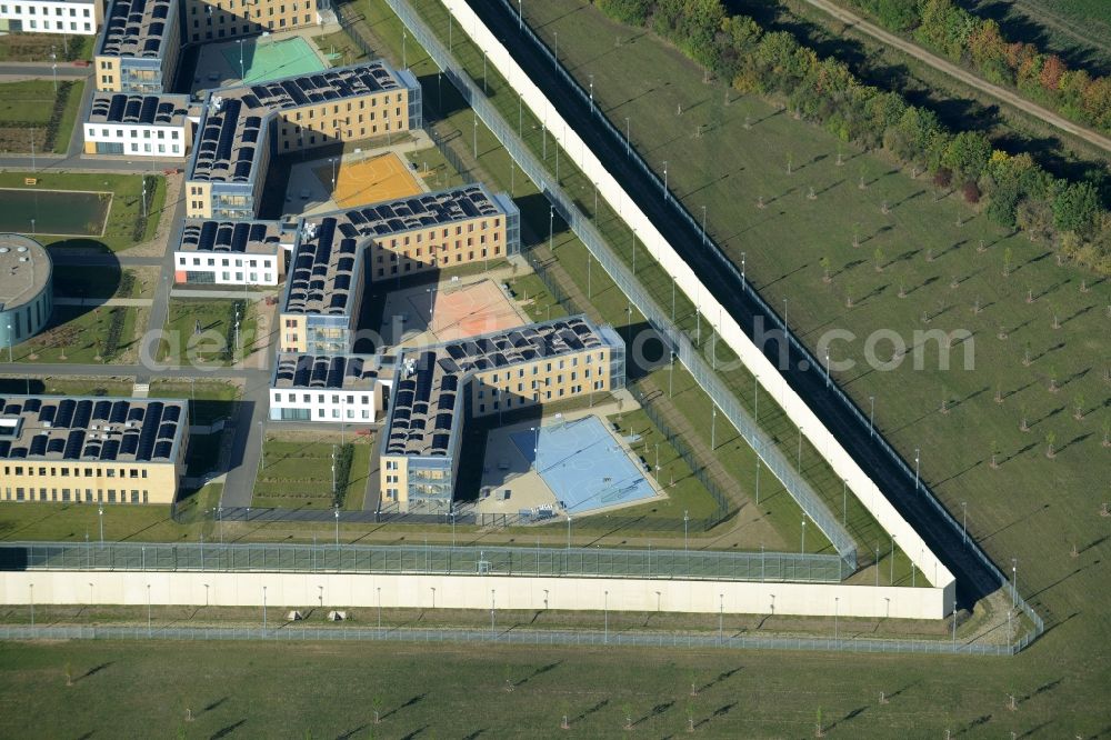 Arnstadt from the bird's eye view: Construction of the Youth Detention Center (JSA) and the Thuringian new youth detention center (prison) in Arnstadt