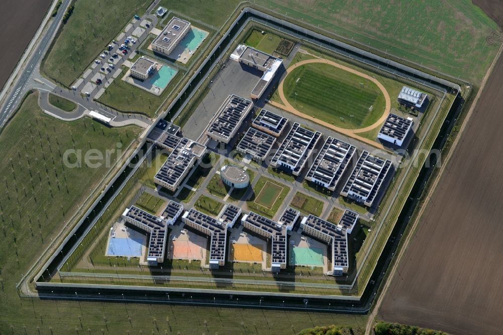 Aerial image Arnstadt - Construction of the Youth Detention Center (JSA) and the Thuringian new youth detention center (prison) in Arnstadt