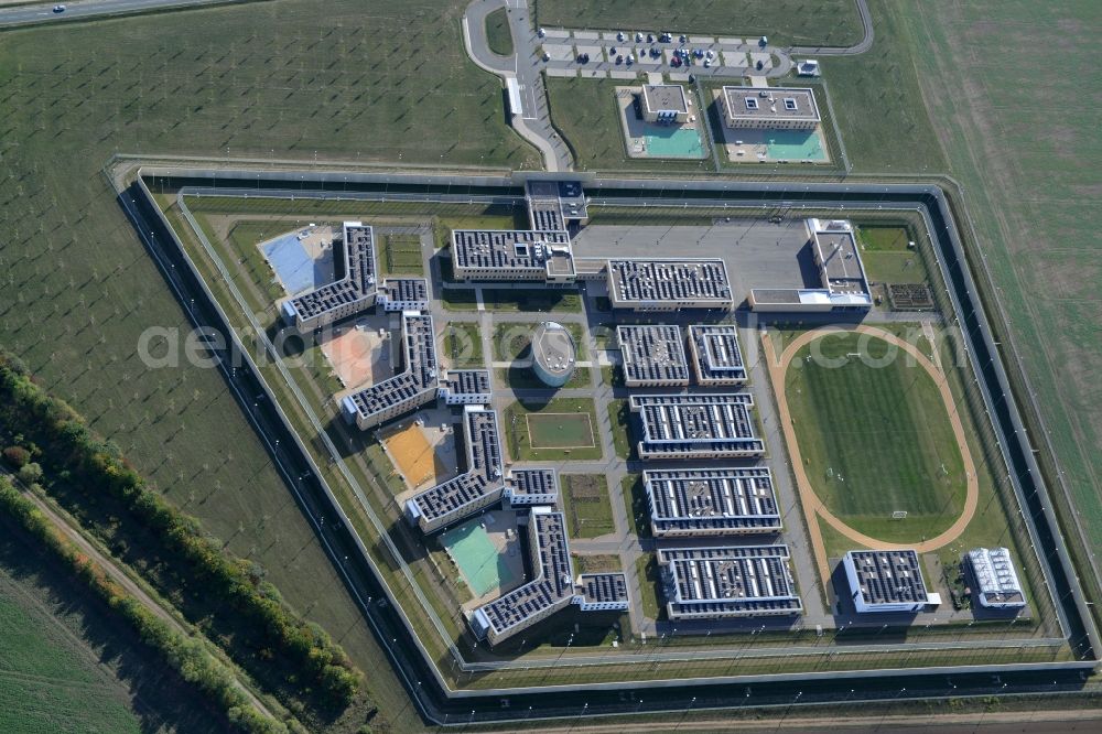 Aerial photograph Arnstadt - Construction of the Youth Detention Center (JSA) and the Thuringian new youth detention center (prison) in Arnstadt