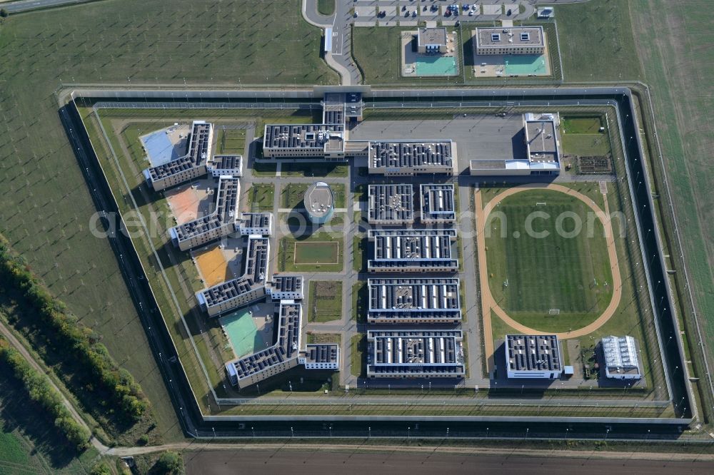 Arnstadt from above - Construction of the Youth Detention Center (JSA) and the Thuringian new youth detention center (prison) in Arnstadt