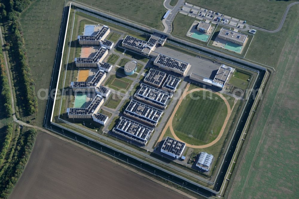 Arnstadt from the bird's eye view: Construction of the Youth Detention Center (JSA) and the Thuringian new youth detention center (prison) in Arnstadt