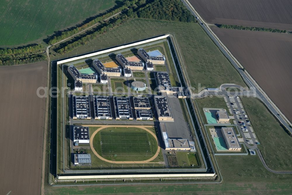 Aerial image Arnstadt - Construction of the Youth Detention Center (JSA) and the Thuringian new youth detention center (prison) in Arnstadt