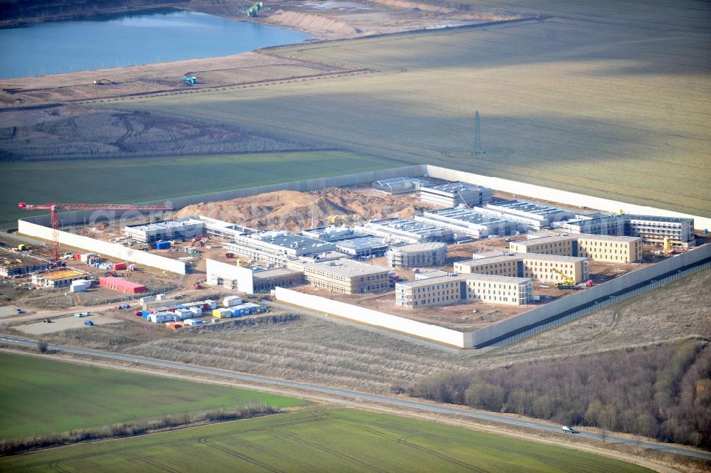 Aerial image Arnstadt - Construction of the Youth Detention Center (JSA) and the Thuringian new youth detention center (prison) in Arnstadt