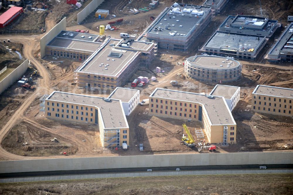 Arnstadt from above - Construction of the Youth Detention Center (JSA) and the Thuringian new youth detention center (prison) in Arnstadt