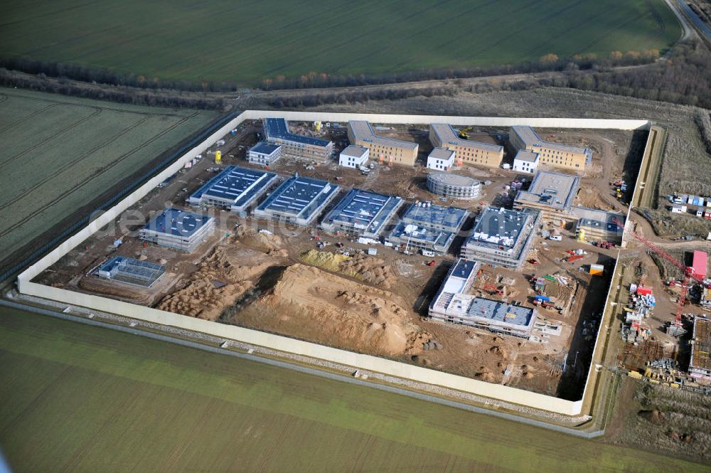 Arnstadt from above - Construction of the Youth Detention Center (JSA) and the Thuringian new youth detention center (prison) in Arnstadt