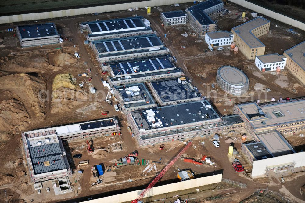 Aerial photograph Arnstadt - Construction of the Youth Detention Center (JSA) and the Thuringian new youth detention center (prison) in Arnstadt