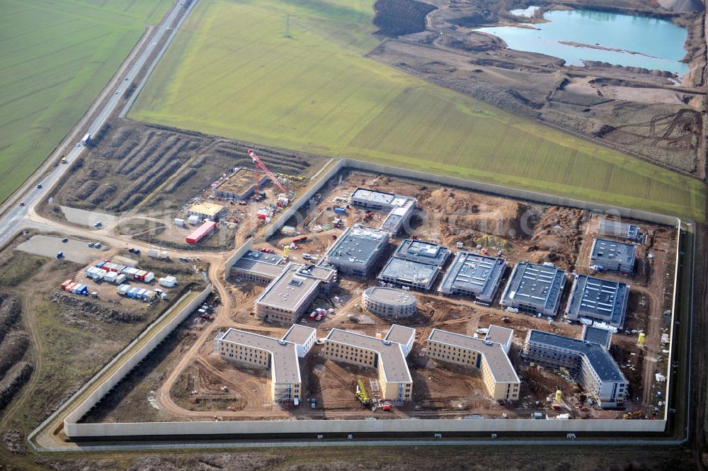 Arnstadt from the bird's eye view: Construction of the Youth Detention Center (JSA) and the Thuringian new youth detention center (prison) in Arnstadt