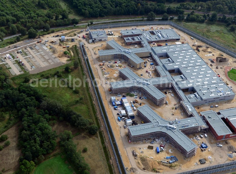 Aerial image Großbeeren - Construction site of the new penal institution Heidering Grossbeeren