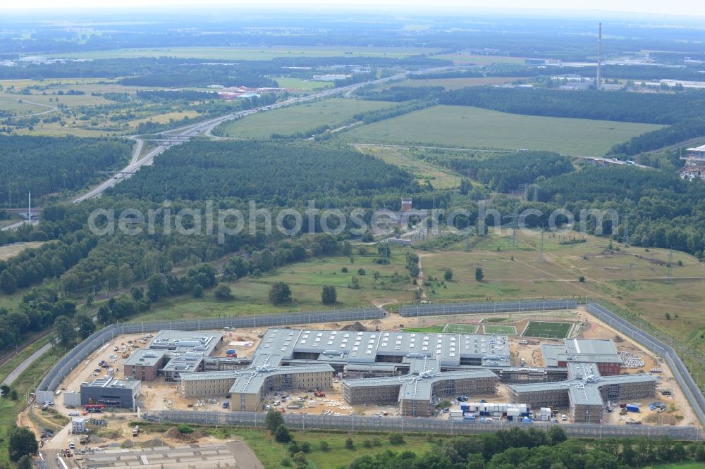 Aerial image Großbeeren - Construction site of the new penal institution Heidering Grossbeeren