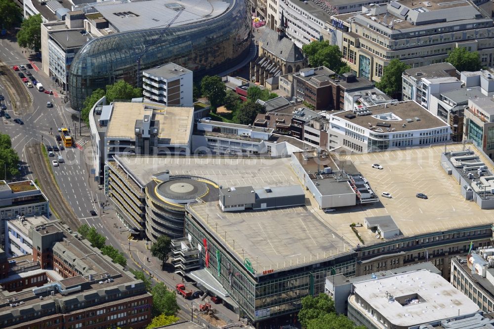 Köln from above - Construction of KAUFHOF - buying house with car park in the city of Cologne in North Rhine-Westphalia