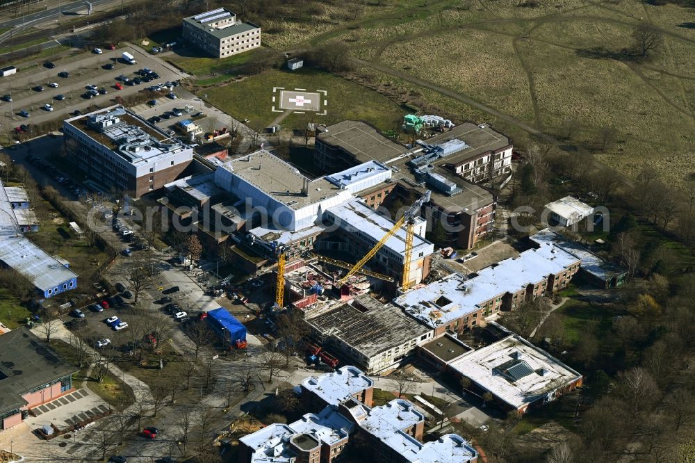 Aerial photograph Hannover - New construction site for a medical center and hospital clinic DIAKOVERE HENRIKE Mutter-Kinder-Zentrum AUF DER BULT in the district Bult in Hannover in the state Lower Saxony, Germany