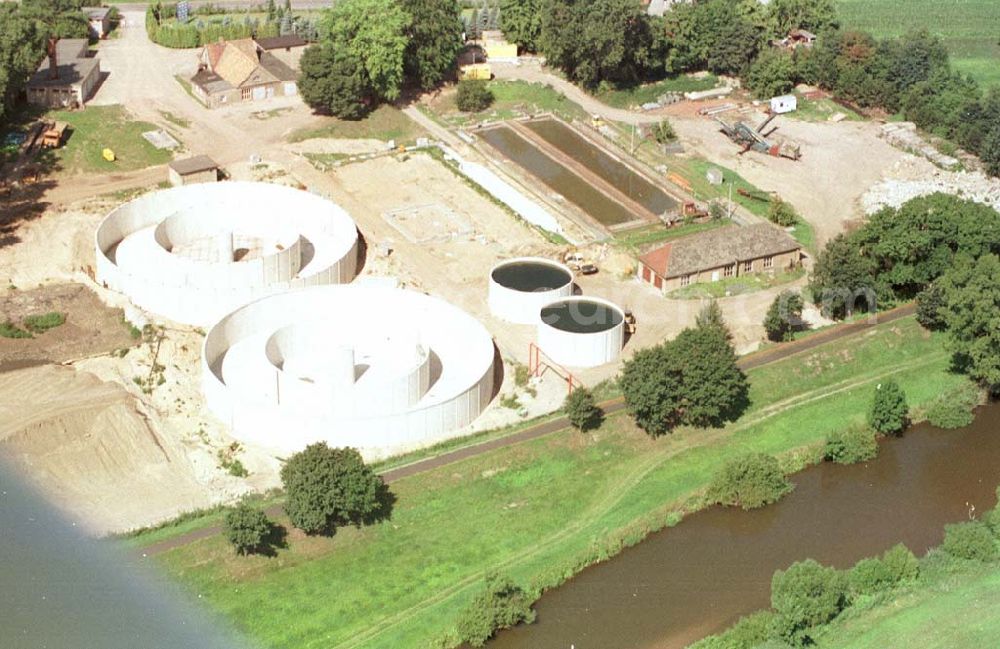 Aerial photograph Forst / BRB - Neubau eines Klärwerkes am Stadtrand von Forst am Neißeufer.