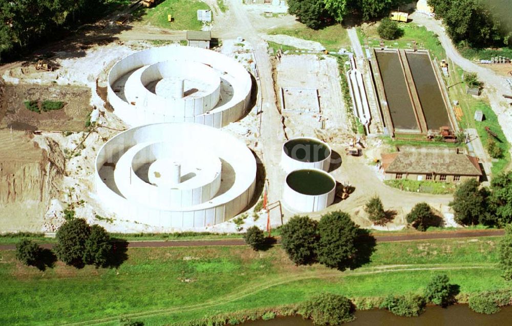 Forst / BRB from above - Neubau eines Klärwerkes am Stadtrand von Forst am Neißeufer.