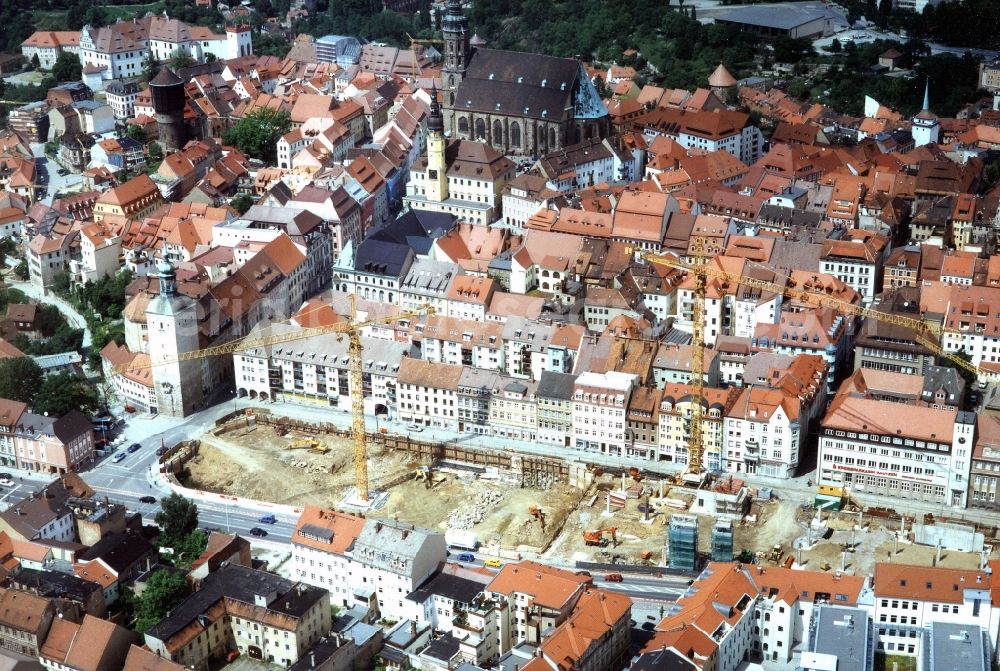 Aerial image Bautzen - Construction site of building of the shopping center Kornmarkt-Center in Bautzen in the state Saxony, Germany