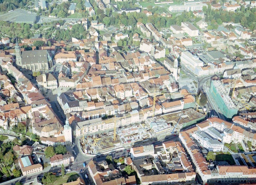 Aerial photograph Bautzen - Construction site of building of the shopping center Kornmarkt-Center in Bautzen in the state Saxony, Germany