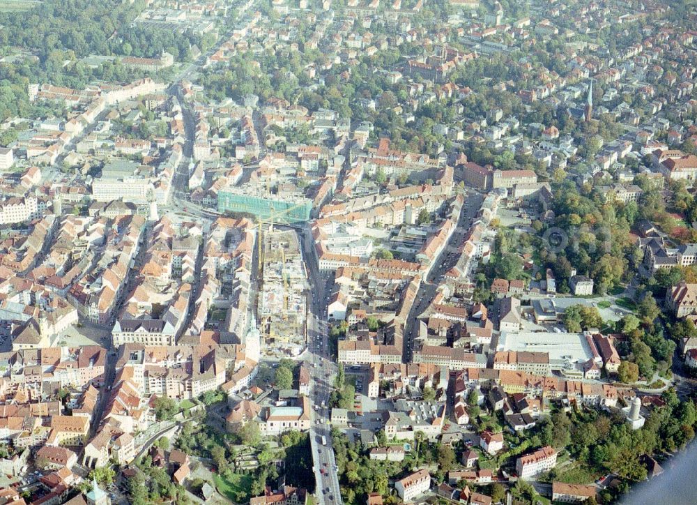 Aerial image Bautzen - Construction site of building of the shopping center Kornmarkt-Center in Bautzen in the state Saxony, Germany