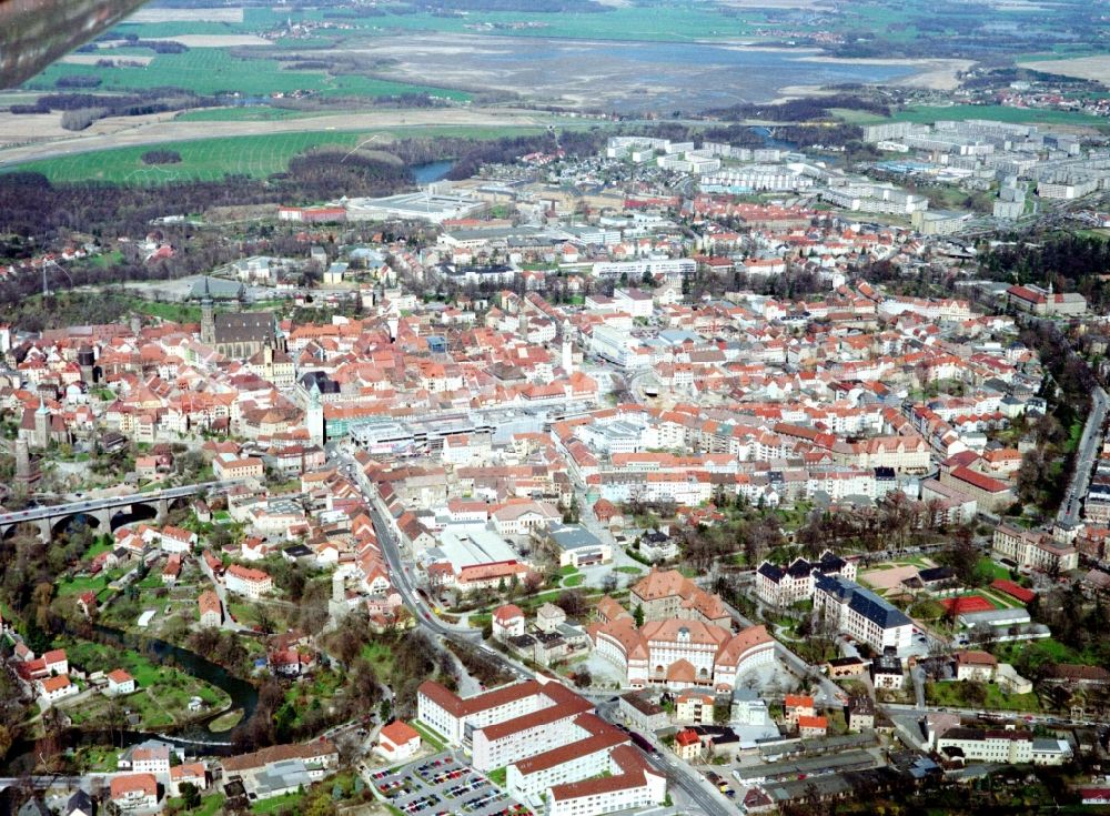 Aerial photograph Bautzen - Construction site of building of the shopping center Kornmarkt-Center in Bautzen in the state Saxony, Germany