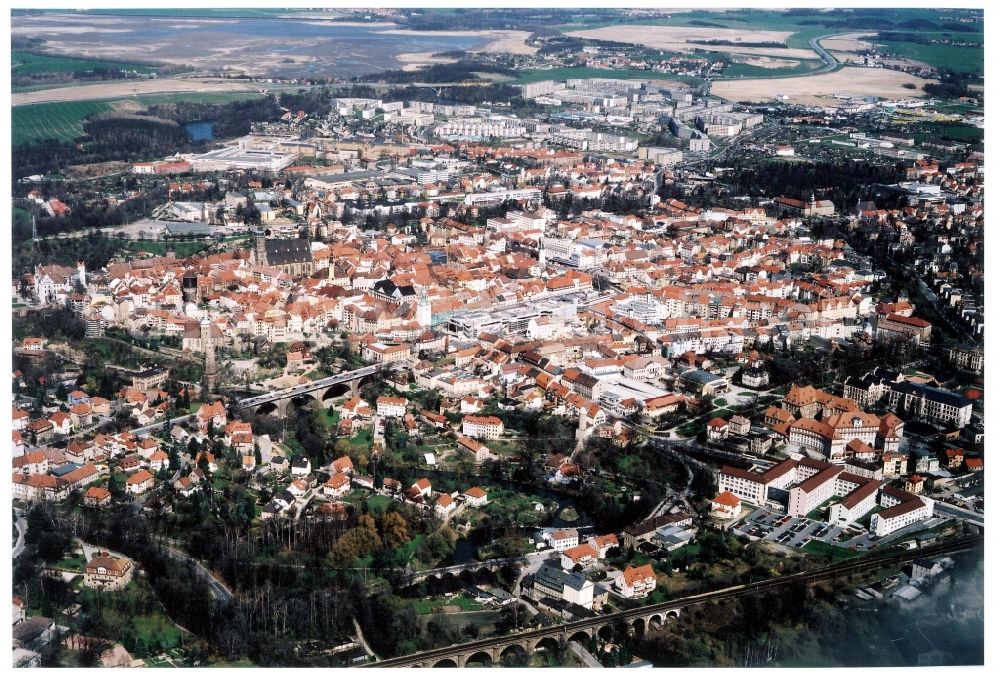 Aerial image Bautzen - Construction site of building of the shopping center Kornmarkt-Center in Bautzen in the state Saxony, Germany