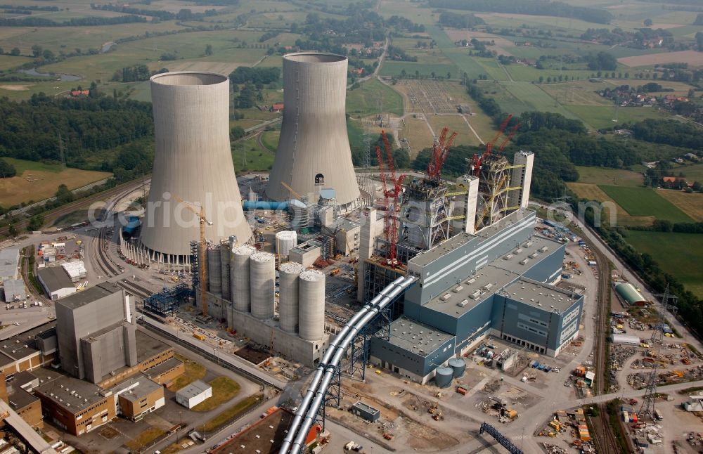 Aerial photograph Hamm OT Schmehausen - View of the new construction of the Kraftwerk Westfalen in the district of Schmehausen in Hamm in the state of North Rhine-Westphalia