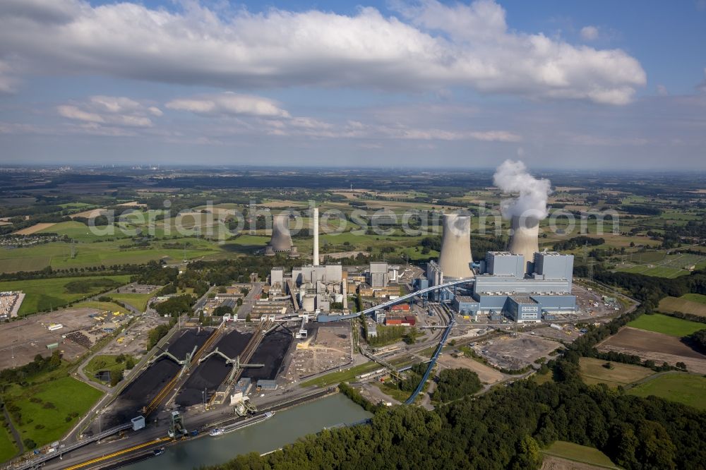 Hamm OT Schmehausen from the bird's eye view: View of the new construction of the Kraftwerk Westfalen in the district of Schmehausen in Hamm in the state of North Rhine-Westphalia