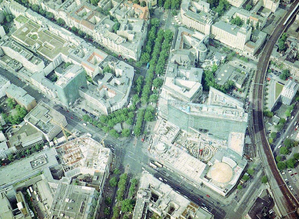 Aerial image Berlin - Charlottenburg - Neubau des Kranzlerecks am Berliner Kurfürstendamm in Berlin - Charlottenburg.