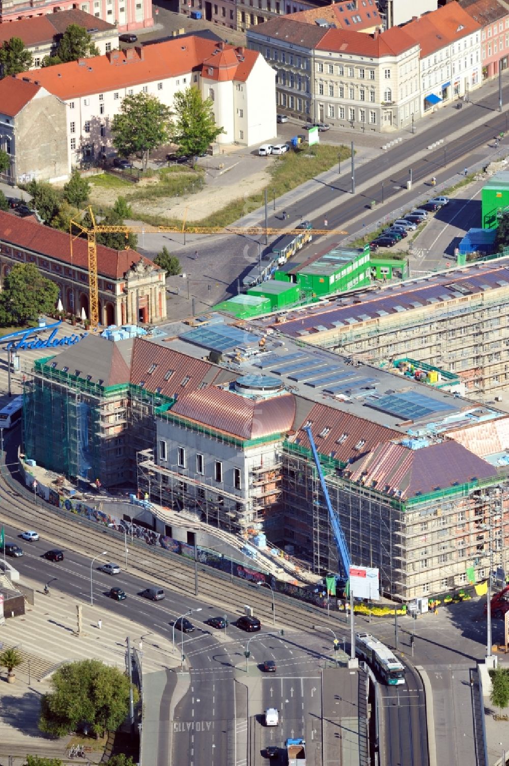 Aerial image Potsdam - View of new construction of the parliament in Potsdam in Brandenburg