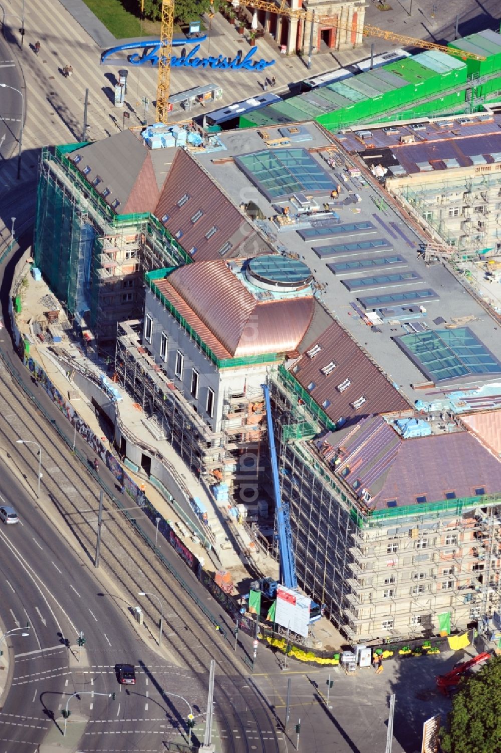 Aerial photograph Potsdam - View of new construction of the parliament in Potsdam in Brandenburg