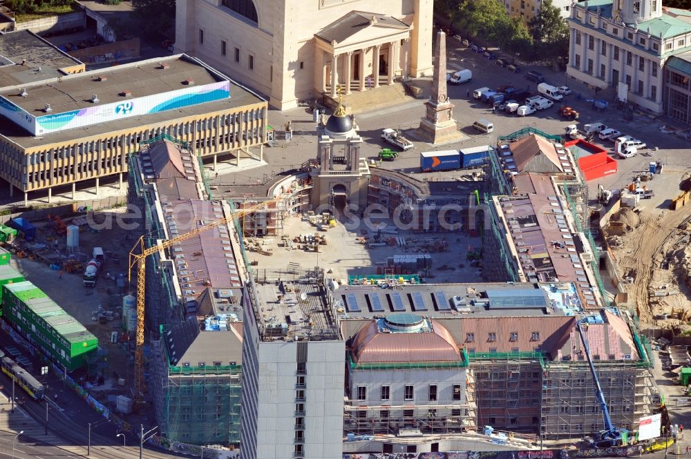 Aerial image Potsdam - View of new construction of the parliament in Potsdam in Brandenburg