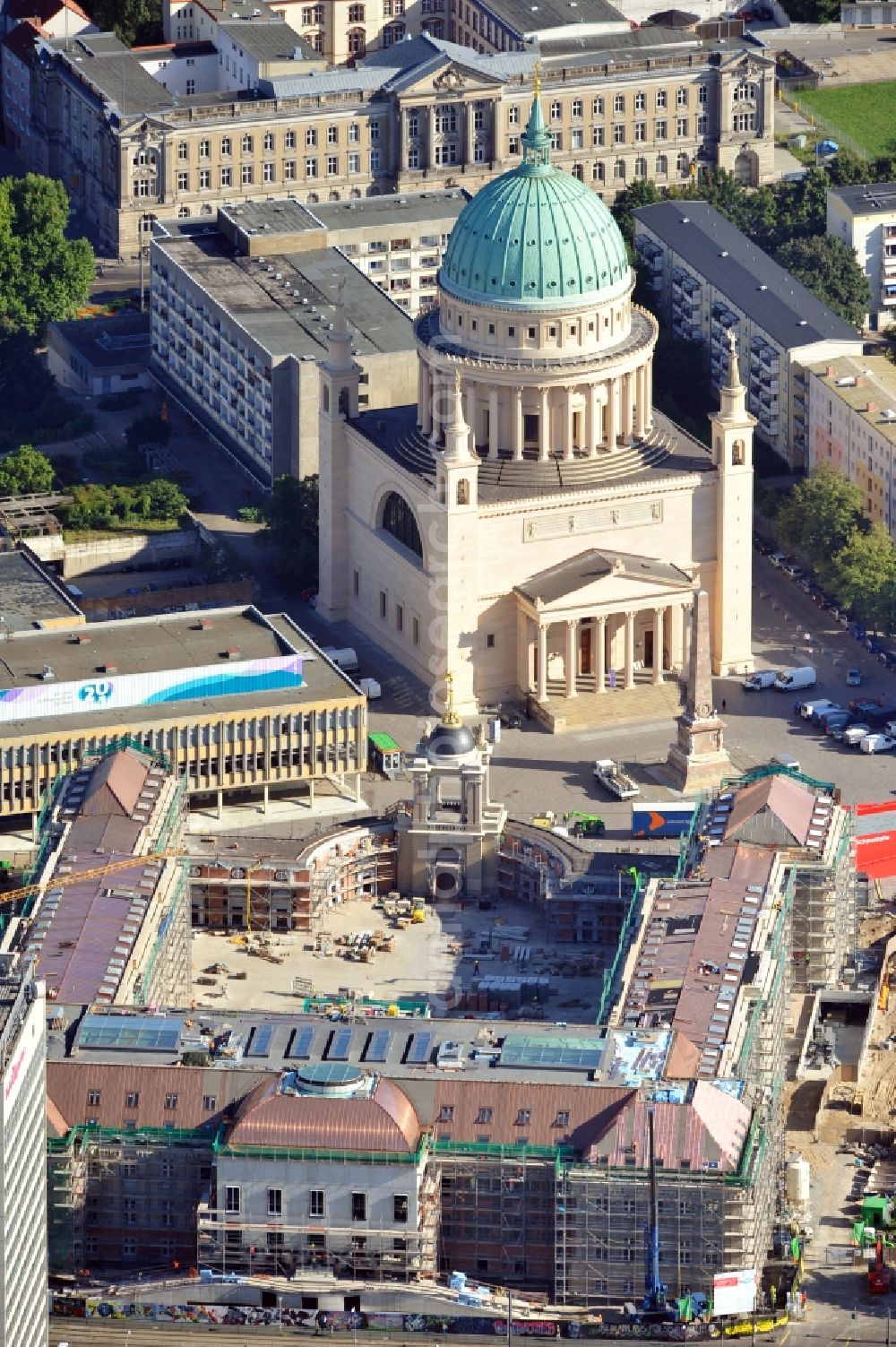 Aerial photograph Potsdam - View of new construction of the parliament in Potsdam in Brandenburg