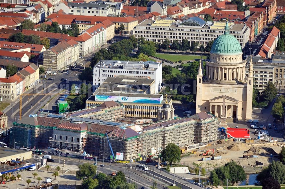 Potsdam from above - View of new construction of the parliament in Potsdam in Brandenburg