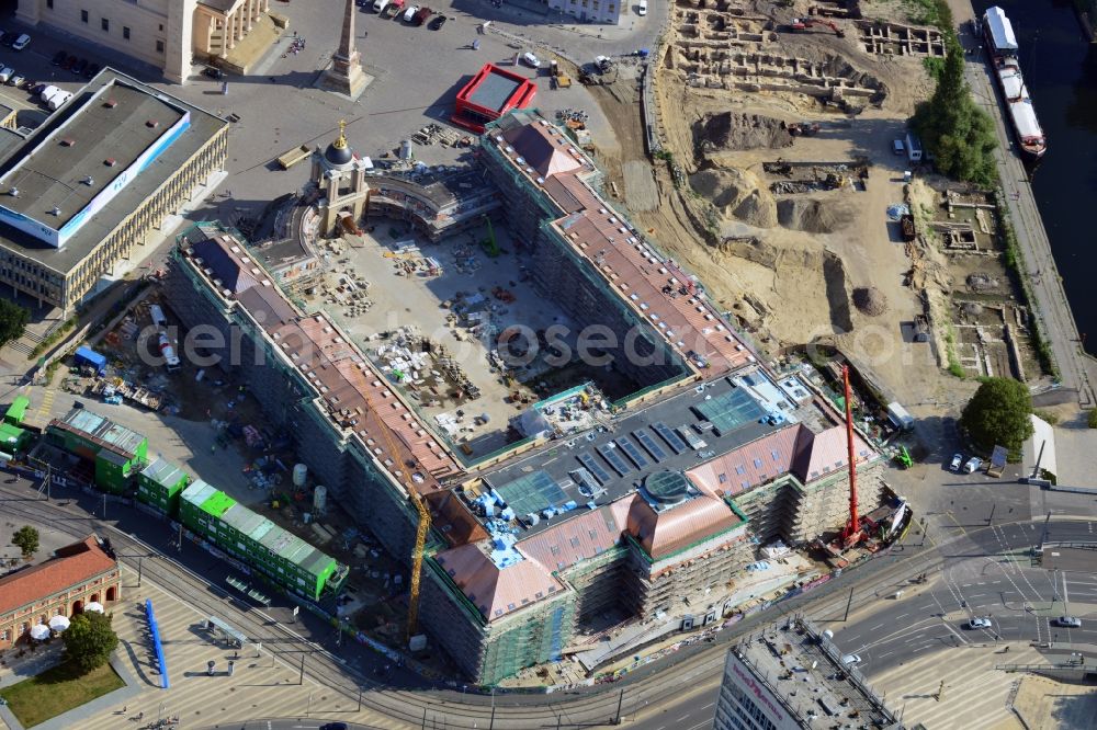 Potsdam from the bird's eye view: View of new construction of the parliament in Potsdam in Brandenburg