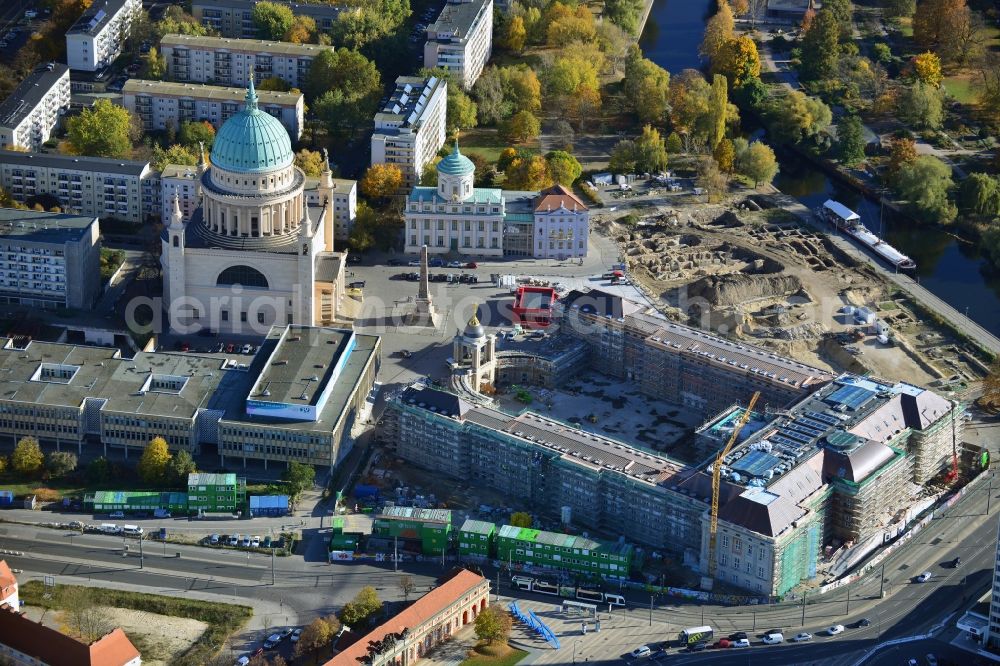 Potsdam from the bird's eye view: View of new construction of the parliament in Potsdam in Brandenburg