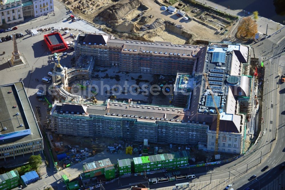 Aerial image Potsdam - View of new construction of the parliament in Potsdam in Brandenburg