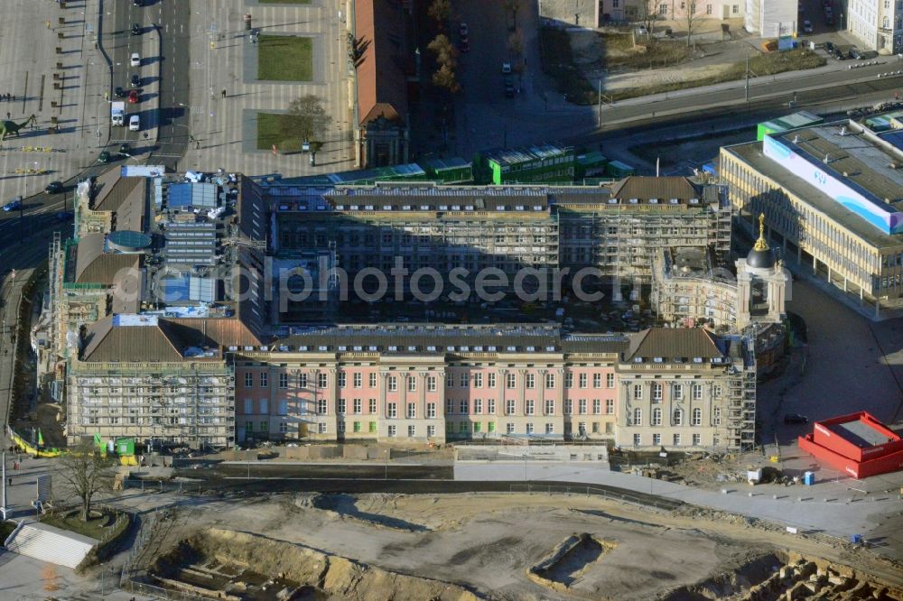 Aerial photograph Potsdam - View of new construction of the parliament in Potsdam in Brandenburg