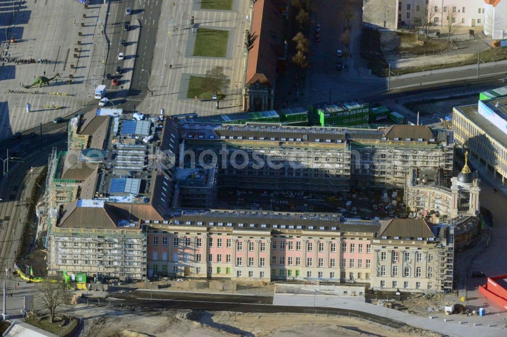 Potsdam from above - View of new construction of the parliament in Potsdam in Brandenburg