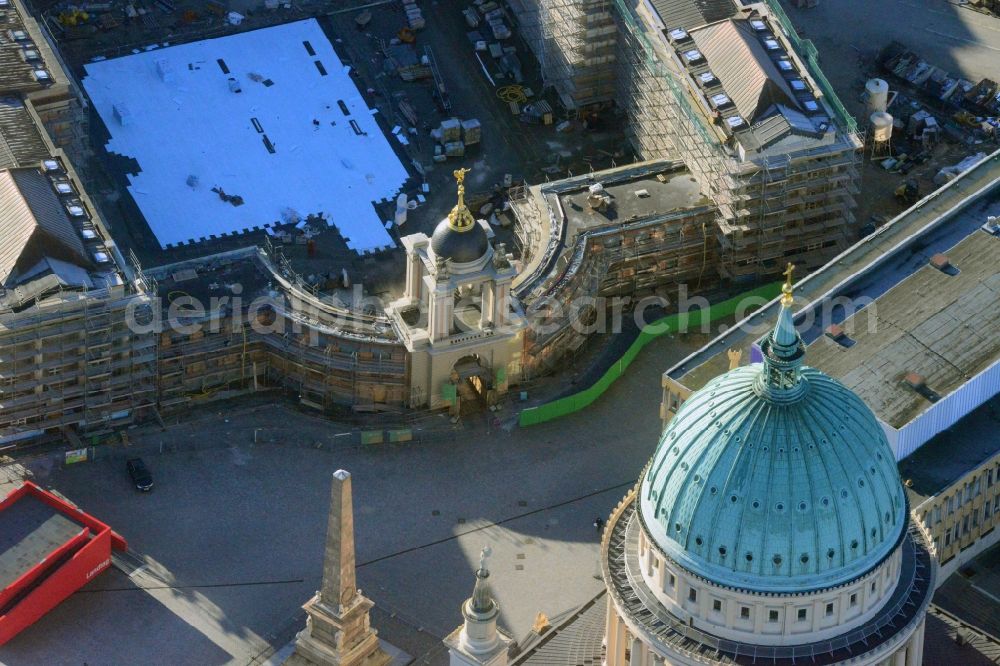 Potsdam from the bird's eye view: View of new construction of the parliament in Potsdam in Brandenburg