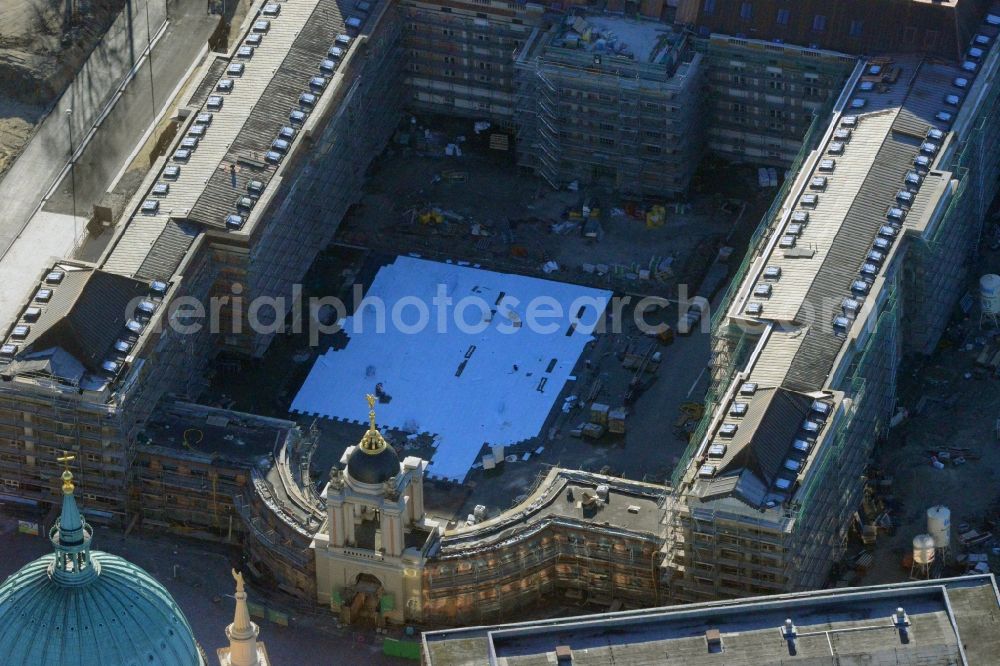 Aerial photograph Potsdam - View of new construction of the parliament in Potsdam in Brandenburg