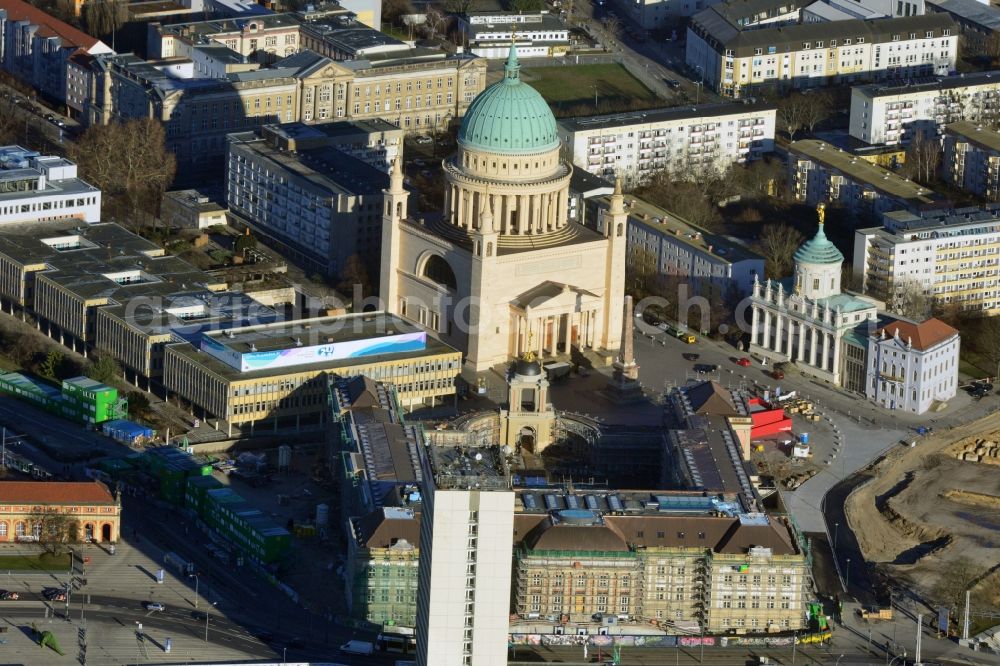 Potsdam from the bird's eye view: View of new construction of the parliament in Potsdam in Brandenburg