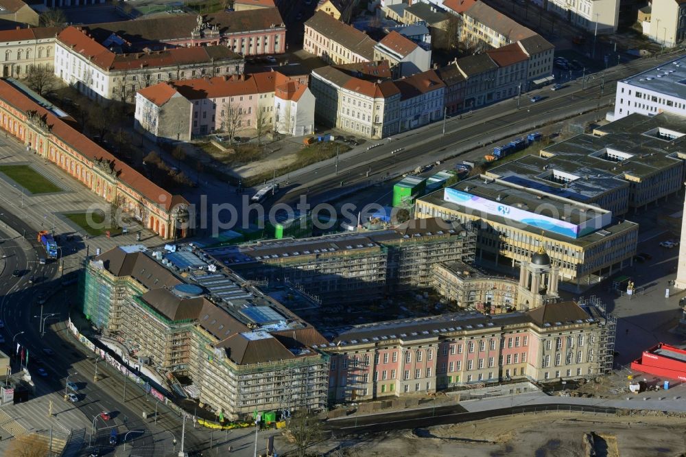 Aerial image Potsdam - View of new construction of the parliament in Potsdam in Brandenburg